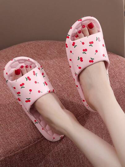 شبشب نسائي من إيفا مع بطانة لينة للارتداء في الأماكن الداخلية/الخارجية، صنادل صيفية مطبوعة مضادة للإنزلاق للحمام