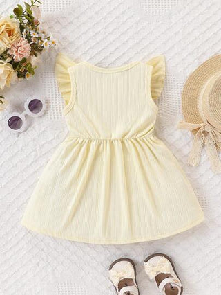 فساتين بيبي Glamorique Kids ثوب أنيق نسيج ممسوس مريح للبنات الرضع ، مصنوع من مواد صديقة للبشرة ، مناسب للأنشطة الداخلية والخارجية ، للربيع والصيف