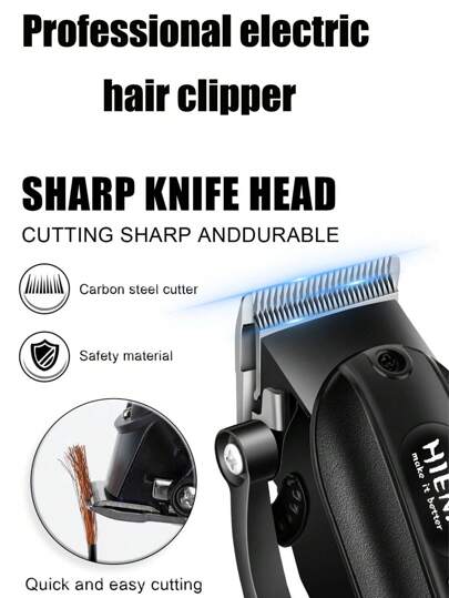 HIENA طقم ماكينة حلاقة وآلة حلاقة كهربائية محترفة ل- الرجال من هيينا، 3 قطع / 2 قطع / 1 قطعة، قابلة لإعادة الشحن عبر USB، لاسلكية، مزودة بشاشة LED، بطارية ليثيوم، آلة صغيرة، مناسبة لاستخدام الحلاق والمنزل، خيار هدية رائع للمناسبات