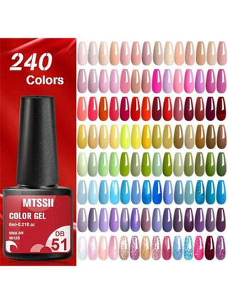 Mtssii مجموعة 6 قطع من طلاء الأظافر الجل الملون ، طويل الأمد، خالي من الرصاص ، 6 مل ، شبه دائم لازالة بالنقع، UV LED لموسم الربيع والصيف، كل ما تحتاجه لمجموعة منكير DIY في المنزل او الصالون، هدية للنساء