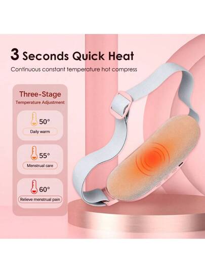 Hailicare حزام تدفئة الخصر لتخفيف آلام الدورة الشهرية قطعة واحدة، سجادة تدفئة محمولة لاسلكية للبطن، ضبط درجة حرارة ثلاثية السرعة وأربعة أوضاع تدليك، سجادة تدفئة للظهر والبطن للنساء