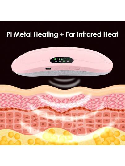 Hailicare حزام تدفئة الخصر لتخفيف آلام الدورة الشهرية قطعة واحدة، سجادة تدفئة محمولة لاسلكية للبطن، ضبط درجة حرارة ثلاثية السرعة وأربعة أوضاع تدليك، سجادة تدفئة للظهر والبطن للنساء