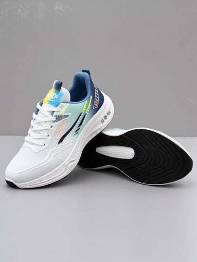 أحذية رياضية خفيفة للرجال للاستخدام اليومي، أحذية المشي في الهواء الطلق بنعل مطاطي مقاوم للانزلاق وشبكة تهوية، أحذية رياضية مريحة للركض في الصيف، باللون الأزرق