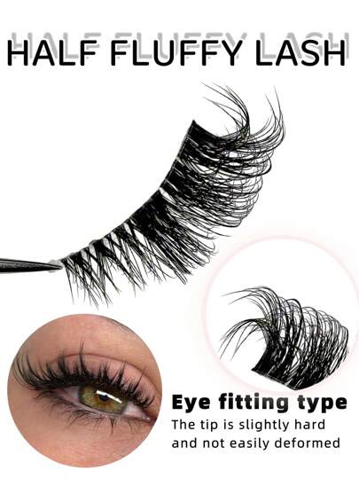 9 أزواج من رموش قصيرة ذات شريط شفاف للمظهر الطبيعي طويلة وقطيفة ناعمة صناعية من فرو المنك مناسبة للاستخدام اليومي ومكياج مستحضرات التجميل للمؤثرين'