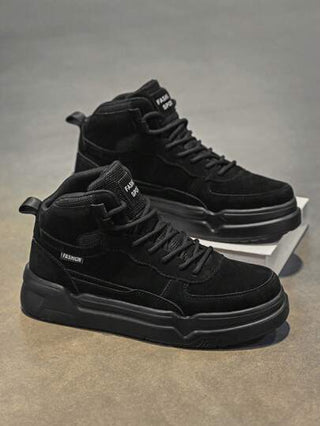 أحذية رياضية رجالية بتصميم أسود وأبيض مخيط، أحذية التزلج علوية مشدودة من الأمام، أحذية رياضية مريحة للأزواج