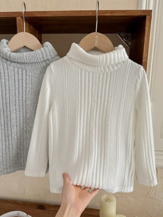 SHEIN 3 قطع تيشيرت رقبة عالية من جوارب للأولاد الصغار، بألوان سادة، كاجوال ومريح للخريف والشتاء