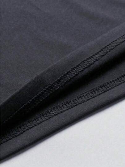 طقم تي شيرت وبنطلون رجالي بطباعة إنجليزية لل- "شجرة الأمل" أنيق وكاجوال، ملابس للاستخدام اليومي