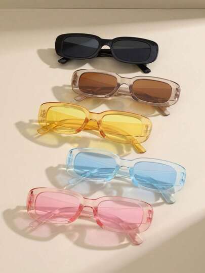 5 نظارات شمسية مربعة مخصصة بطراز الشارع للنساء ، نظارات شاطئية فاخرة ، خيارات ألوان متعددة ، مناسبة للحياة اليومية ، عطلة الشاطئ ، ديكور السفر للعطلات الصيفية ، أنشطة خارجية ، السفر