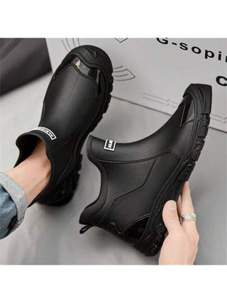 بوت المطر متوسطة الكاحل للرجال، بوت طباخ مضادة للانزلاق ومضادة للماء، مريحة للربيع