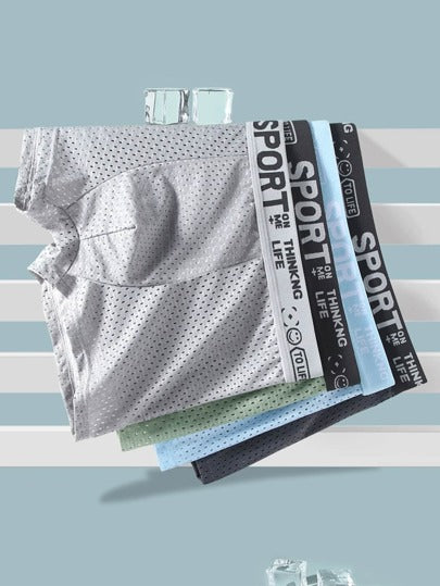 4 حبات من السراويل الداخلية الفاضفاضة القطنية المريحة والمتنفسة للرجال، سراويل داخلية بمقاس كبير مريحة