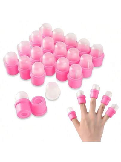5 قطع/10 قطع أكمام سيليكون إعادة الاستخدام لإزالة طلاء الأظافر - لتليين ملصقات الأظافر، إزالة طلاء الجل، أدوات فن الأظافر، أظافر الصيف، أظافر وردية، أظافر قصيرة