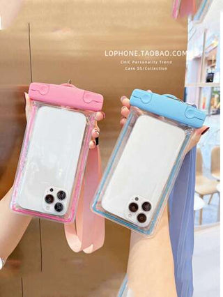 1 قطعة / 2 قطعة حقيبة هاتف مقاومة للماء وحساسة للمس، غلاف هاتف لأنشطة السباحة والغوص فوسفورية ضوئية، يمكن استخدامه كغلاف هاتف للشاشة اللمسية تحت الماء، ويمكن استخدامه كحقيبة هاتف كاميرا تحت الماء، حقيبة هاتف محمولة للسفر مع سلسلة قابلة للتعديل