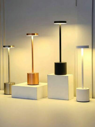 حزمة من المصابيح الشمعدانات الأرضية اللاسلكية القابلة للشحن، تحكم باللمس، 3 ألوان قابلة للتعتيم، شمعدانات أرضية لاسلكية للمطعم والباحة وغرفة النوم والتنزه الخارجي