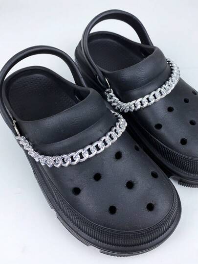 سلاسل حذاء ديكورية مفرّغة بطراز بانك، إكسسوار قابل للإزالة لتزيين الصنادل وأحذية الشاطئ، للرجال والنساء