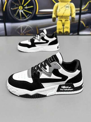 أحذية رياضية للرجال بأصبع مستدير وأربطة، ذات نعل سميك، أحذية كاجوال منخفضة للمدرسة، أحذية كاجوال مريحة ومانعة للانزلاق للاستخدام اليومي، متعددة الاستخدامات