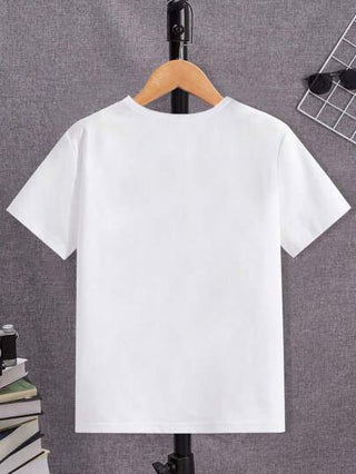 تي شيرت T-شيرت قصير الأكمام أساسي بتصميم رياضي كرة قدم ذو تأثير ممزق للأولاد في سن المراهقة، ملابس شارع عصرية (أطقم إخوة/أطقم متطابقة - يباع كل قطعة على حدة)