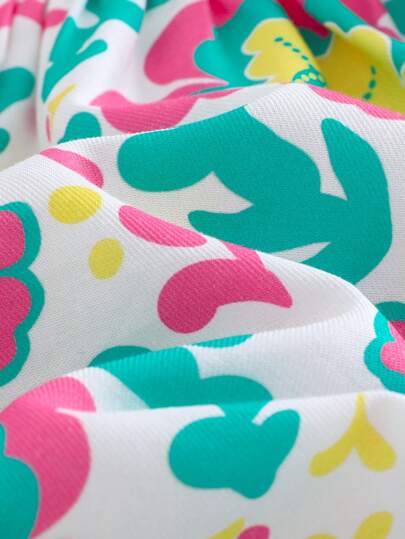 فساتين بيبي Cozy Pixies فستان بحزام إمبريال مع طباعة زهرية فاتحة للأطفال البنات