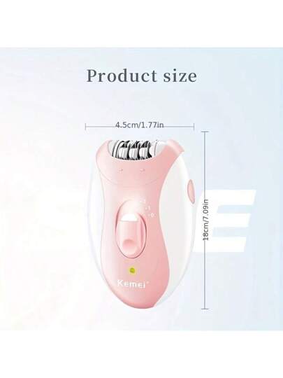 Kemei ابلاتور كهربائي للنساء kemei KM-189B ثلاثي الأوضاع، مقاوم للماء IPX5، شحن سريع USB-C، لاسلكي قابل للشحن، إزالة الشعر للجسم والوجه، ابلاتور خالي من الألم بإضاءة LED | ماكينة حلاقة كهربائية للنساء | ماكينة حلاقة