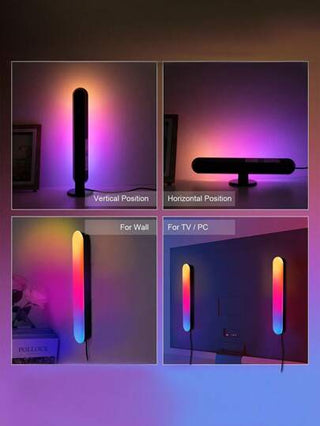 1/2 قطعة من مصابيح المكتب ذات التحكم عن بُعد، شريط إضاءة ليلي RGB بطاقة USB، غطاء إنارة بنمط هندسي من البلاستيك ، بتشطيب معدني لامع، تغيير لون الإضاءة، مناسبة لأنواع مختلفة من الغرف، مصباح مكتب التلفزيون، مصباح مكتب الكمبيوتر، مصباح مكتب الغرفة، مصباح ديك