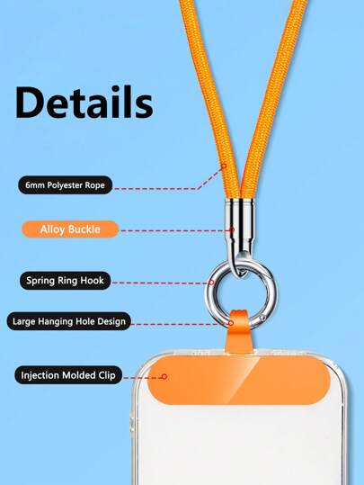 1 قطعة سيور ربط الهاتف من البوليستر قابل للتعديل، يدور 360 درجة، سير أمان اليد للهاتف مع مشبك إقفال تلقائي مناسب للأنشطة الخارجية، يناسب كافة أغطية الهواتف الذكية هدية للأم والعائلة والأصدقاء وأعياد الميلاد والعطلات