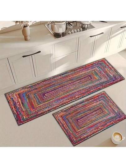 سجادة مضادة للتعب ومانعة للانزلاق بطراز الريفي البوهيمي المميز للمطبخ من قطعتين