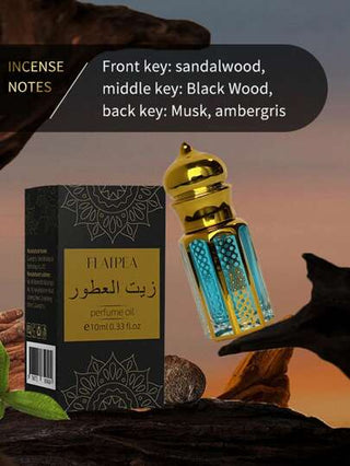 زيت عطري بروائح الصندل المصري 10مل بزجاجة رولو ، رائحة موسك الشوكولاتة متعددة الاستخدام بزجاجة رولو ، رائحة دائمة، زجاجة محمولة ذهبية الألوان