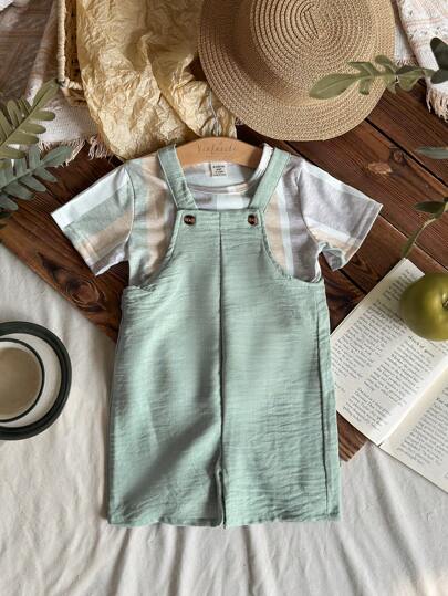 Vintaside Kids طقم ملابس علوية مخططة وسراويل قبيبة للأطفال الرضع، 2 قطعة