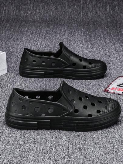 W زوج من أحذية الرجال المنزلقة المثقبة، أحذية التزلج، مانع للانزلاق ومانع للروائح الكريهة من خامة إي في إي الناعمة والقابلة للتنفس