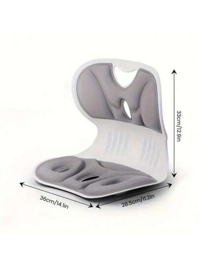 أثاث مكتبي وسادة دعم الظهر أرجونومية قطعة واحدة - وسادة ظهر مضادة للإرهاق للتعلم والتلفزيون، غطاء نايلون قابل للتنفس وللغسيل، وسادة مقعد متعددة الأغراض غير كهربائية، أسود رمادي، لوازم مدرسية، عودة إلى المدرسة