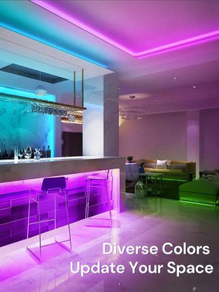 1 لفة طول 50 قدم إضاءة شريط LED يمكن التحكم بها عبر تطبيق البلوتوث، تعمل بالطاقة من خلال منفذ USB، أشرطة إضاءة LED متغيرة الألوان لخلفية التلفزيون، الغرفة، غرفة النوم، حفلات العطلات