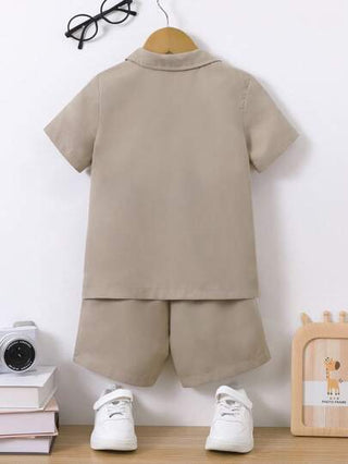 X JIMENA & MATEO مجموعة ملابس علوية كتف قصيرة وشورت طبعة أسد لطيف للصبي الصغير للألعاب الرياضية في الهواء الطلق في الصيف