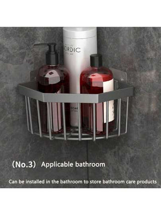 منظم حوض، صابون، سدادة الصرف، رف الأسفنجة، رف تخزين متعدد الوظائف، رف مثبت على الحائط للمطبخ والحمام بلون أسود / رمادي قطعة/1-2 قطع