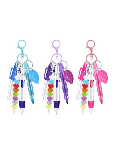 6 حبات طقم أقلام ممرضة صغيرة متعددة الألوان، تشمل حامل قلم، بدلاعة، قلم تحديد، مناسبة كهدية لعيد الممرضات