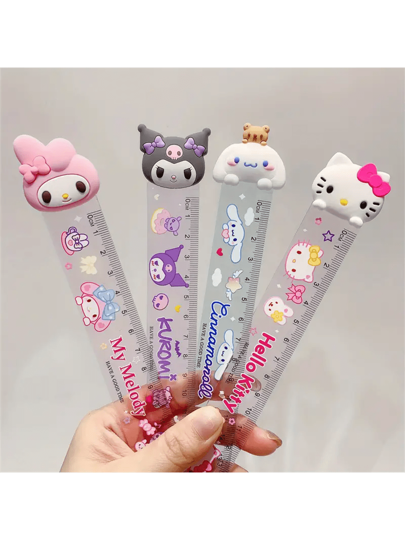 أدوات مكتبية ومدرسية Sanrio مسطرة بتصميم هالو كيتي وكورومي من ساريو، مناسبة للمدرسة والمكتب، رسومات كرتونية جميلة للرسم والقياس، هدية قرطاسية كاواييي للطلاب، هدية عيد الهالوين