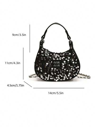 حقيبة يد صغيرة لامعة عصرية ، حقيبة كروس جميلة ، حقيبة كتف صغيرة جذابة ، هدية عطلة أساسية