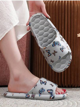 صنادل نسائية بطبعات مطبوعة، موديل جديد لعام 2024، ذات سُمك في الوَطاء، متعددة الاستخدامات، ذات منصة، بشريط، عصرية، مناسبة للارتداء الخارجي في الصيف