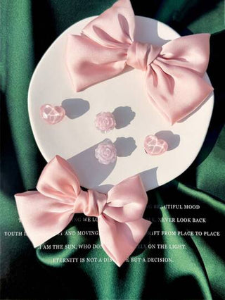 6 قطع من اكسسوارات الأحذية الوردية (فيونكة قماشية، موجة مائية بشكل قلب، وردة راتنجية) - ديكورات DIY قابلة للإزالة والتركيب بسهولة لتخصيص أحذية كانفاس وأحذية رياضية وأحذية بنعل مرتفع وأحذية بشريط ، هدية مثالية لحفلات العطلات والمناسبات الخاصة