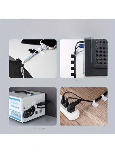 20 قطعة منظم كبلات من النايلون لإدارة الأسلاك، ألوان عشوائية ، منظم كبلات الحاسوب والبيانات على المكتب