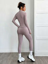 SHEIN EZwear بدلة رياضية قطعتين بسحاب بنفسجية اللون: جاكيت وتايت