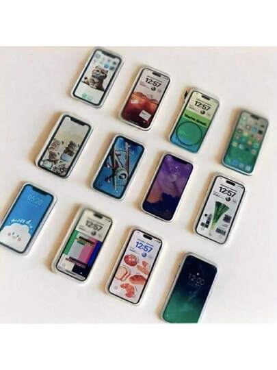 5 قطع / 10 قطع / 15 قطع مصغرة مقياس 1:12 هاتف محمول ومحطة شحن متنقلة، إكسسوارات لنموذج البانوراما/الصندوق المصغر لمتجر