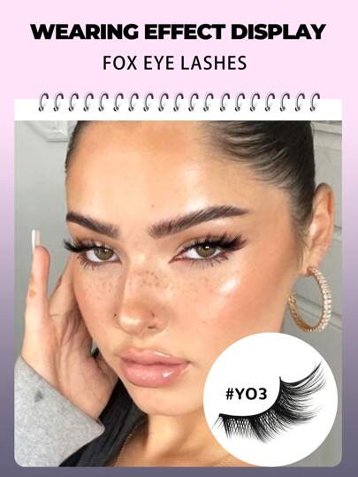 GROINNEYA 7 أزواج رموش طبيعية مستوحاة من عيون القطط كاذبة، رموش مستعارة ثلاثية الأبعاد طرية من الحرير الاصطناعي، رموش أنيمي مكثفة للعرض المسرحي (Y03)