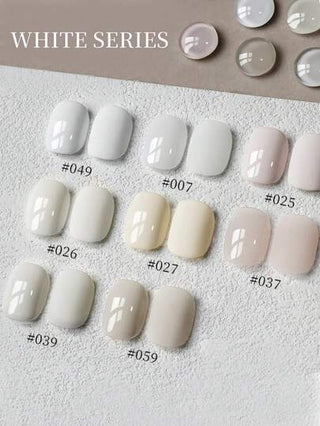 XEIJAYI مينا أظافر 8 ألوان 15 مل، ألوان رمادية شاحبة وبيضاء بلون ضوء القمر، كريم إينامل أبيض من زبدة الفول السوداني والزبادي الجديد في 2025، طلاء أظافر جل للمتاجر