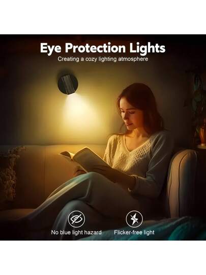 بقعة ضوئية لاسلكية للاستخدام الداخلي، مصدر ضوئي ثلاثي الألوان، قابل للتعديل في درجة السطوع، تركيب محمول بدون حاجة للتثقيب، مناسبة لإضاءة غرفة الأطفال والمكاتب، أطر صور الحائط، ألبومات الصور، والأضواء على خزانات العرض