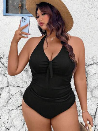 Swim Lushoire بكيني شيك ذو عنق مزخرف مقاس كبير