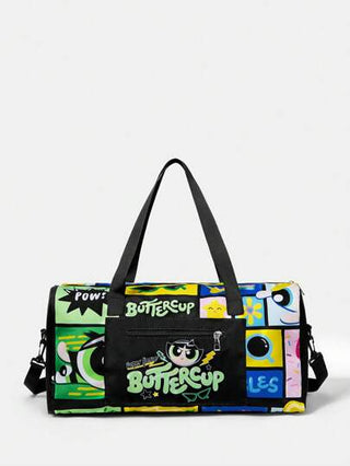 THE POWERPUFF GIRLS X حقيبة تسوق كبيرة السعة مطبوعة برسومات كرتونية للنساء