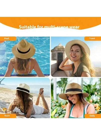 قبعة قش بنما مخصصة لحماية الأطفال من أشعة الشمس، قبعة شمس بريطانية عصرية وقابلة للطي وقابلة للتنفس، قبعة شمس للشاطئ صيفية