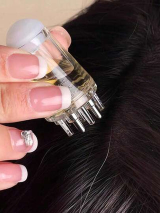 قطعة واحدة من مشط الزيت الصغير، ماساج فروة الرأس، مشط سيروم نمو الشعر المغذي، جوهر، سائل مغذي، بلسم، طارد الزيوت الأساسية للتوزيع الدقيق للسائل أو الزيت على جذور الشعر، مشابك الشعر، اكسسوارات الشعر