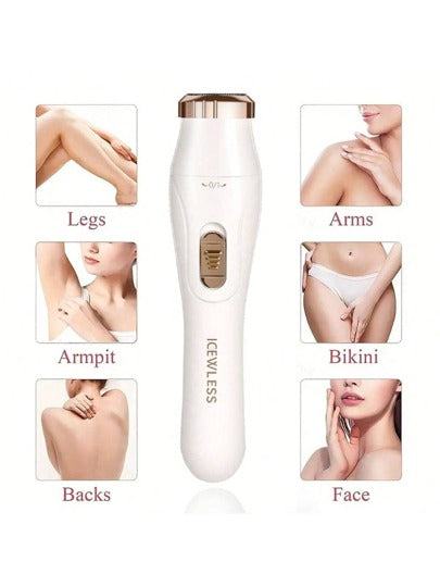 ماكينة حلاقة كهربائية قابلة للشحن 3 في 1 للنساء - ماكينة تشذيب الشعر بدون ألم للوجه والأنف والحواجب واللحية وتشذيب الشعر للنساء والحلاقة للوجه وإزالة الشعر من الذراعين والساقين والإبط والبكيني - مجموعة ماكينات حلاقة جسم محمولة هدية عيد