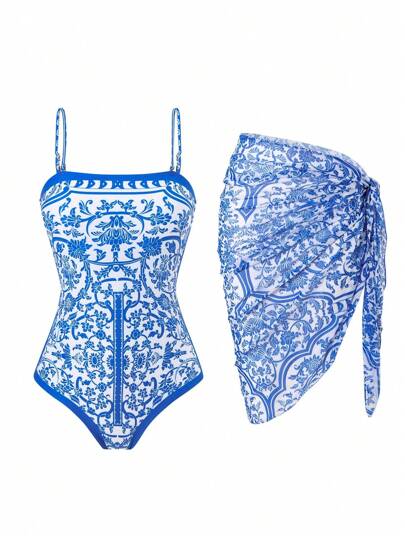 مايوه حريمي قطعة واحدة Allurini مجموعة بدلة سباحة قطعة واحدة مربوطة باسلوب موضة مع تنورة ملفوفة للنساء، داعمة وتخفي البطن مناسبة للشاطىء والإجازة، مستوردة من أوروبا وأمريكا