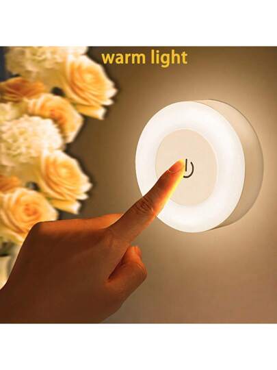 إضاءة ليد لمسية ناعمة - 1 قطعة إضاءة ديكورية لغرف النوم، تستخدم في الحضانات والأروقة وغرف النوم والحمامات وغرف المعيشة والخزائن والخزانات الداخلية - إضاءة دافئة/إضاءة بيضاء/إضاءة ب-3 أوضاع
